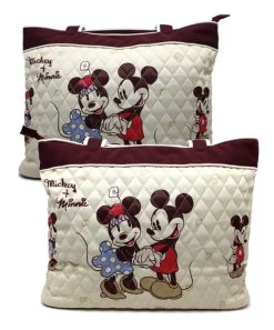 Sac à Main En Tissu Bradford Mickey Et Minnie ( Disney ) Vintage