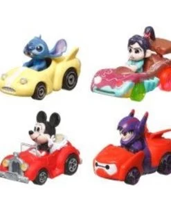Ensemble De 4 Voitures HotWheel ( Disney ) Avec Figurines