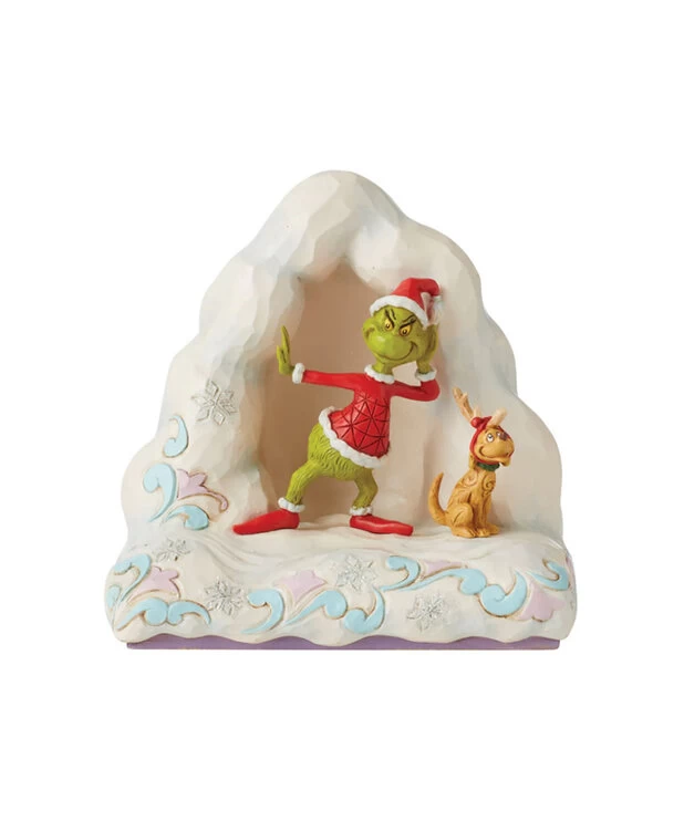Figurine Le Grinch ( The Grinch ) Grincheux Et Max Sur Montagne Enneigée Illumine 1 Figurine Le Grinch ( The Grinch ) Grincheux Et Max Sur Montagne Enneigée Illumine