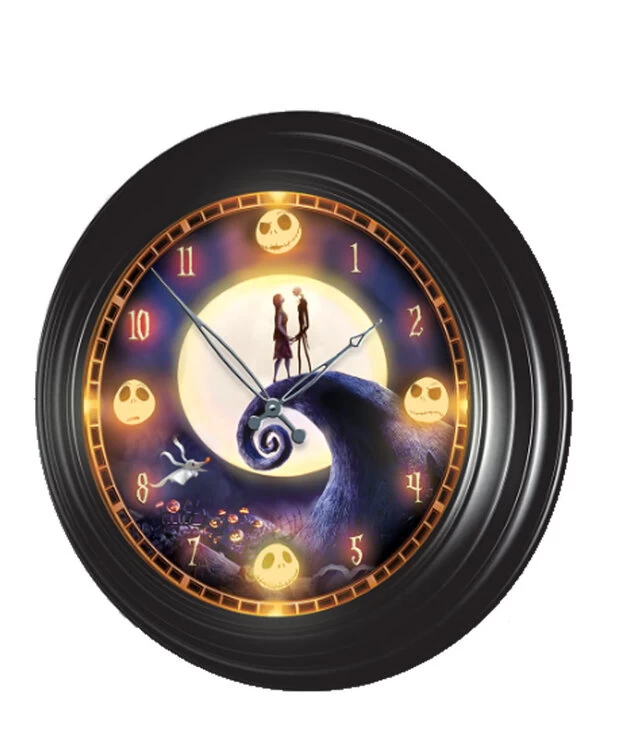 Horloge Jack Et Sally Ronde Lumineuse Bradford ( Disney ) 1 Horloge Jack Et Sally Ronde Lumineuse Bradford ( Disney )
