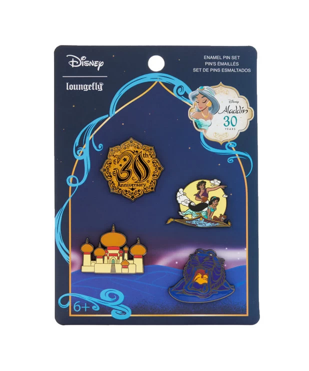Ensemble Épinglettes En Métal Loungefly Aladdin 30e Anniversaire ( Disney ) 1 Ensemble Épinglettes En Métal Loungefly Aladdin 30e Anniversaire ( Disney )
